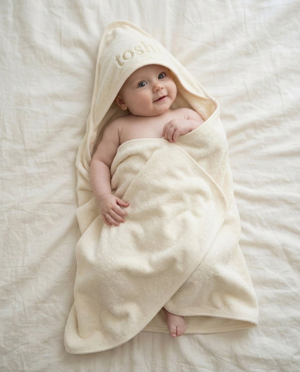 Hooded Baby Bath Towel Yummy Cream