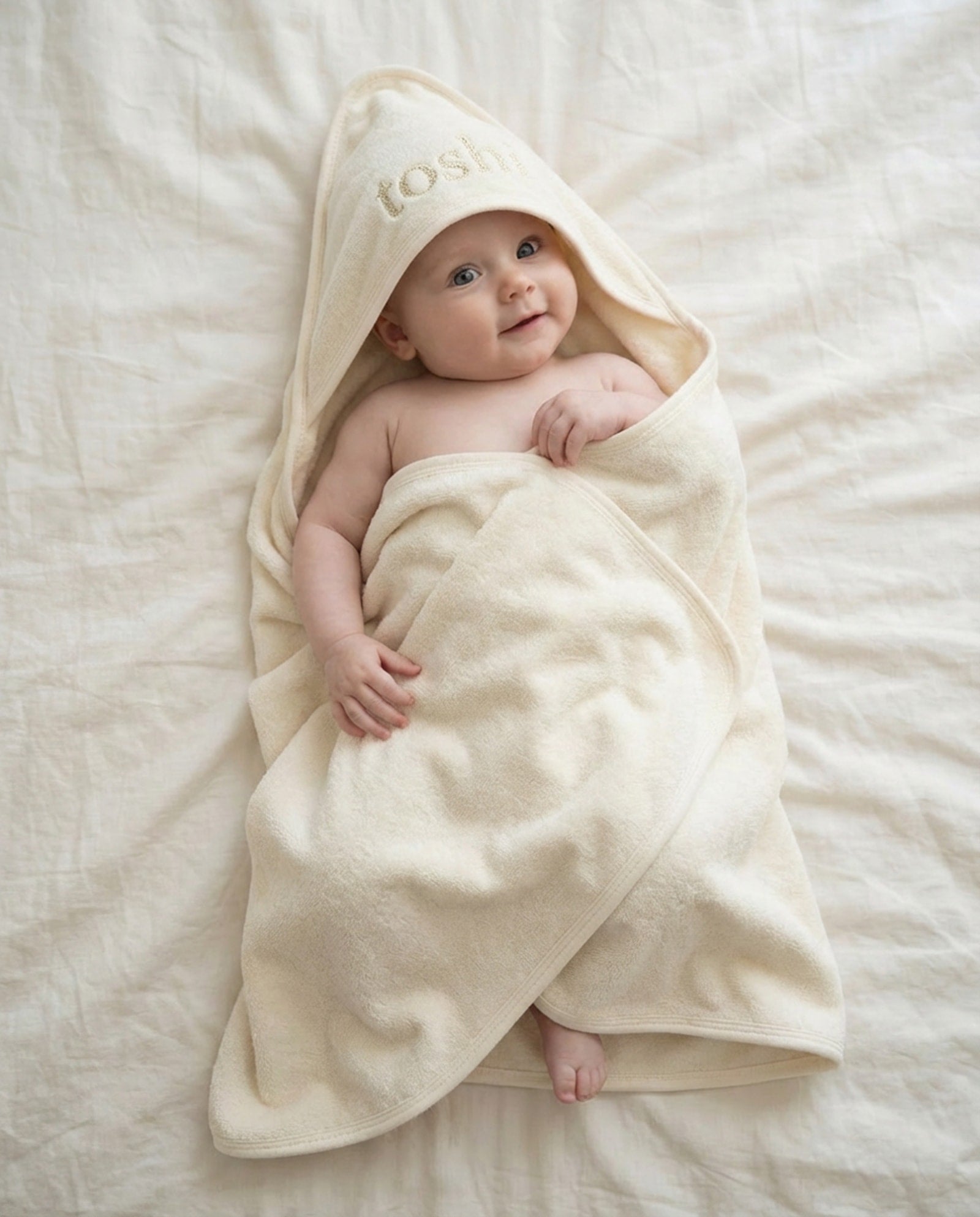Hooded Baby Bath Towel Yummy Cream