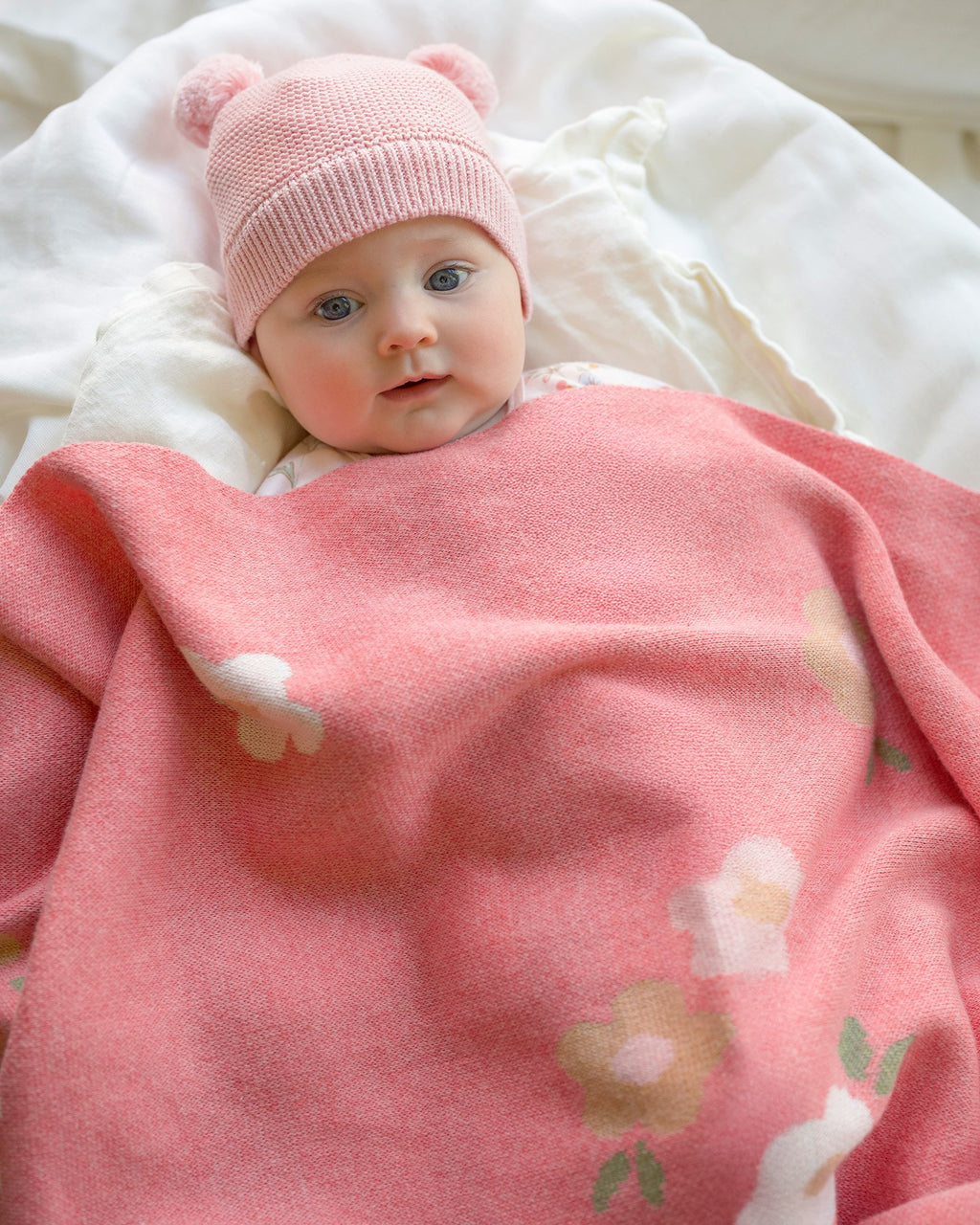 Organic Beanie Snowy Misty Rose