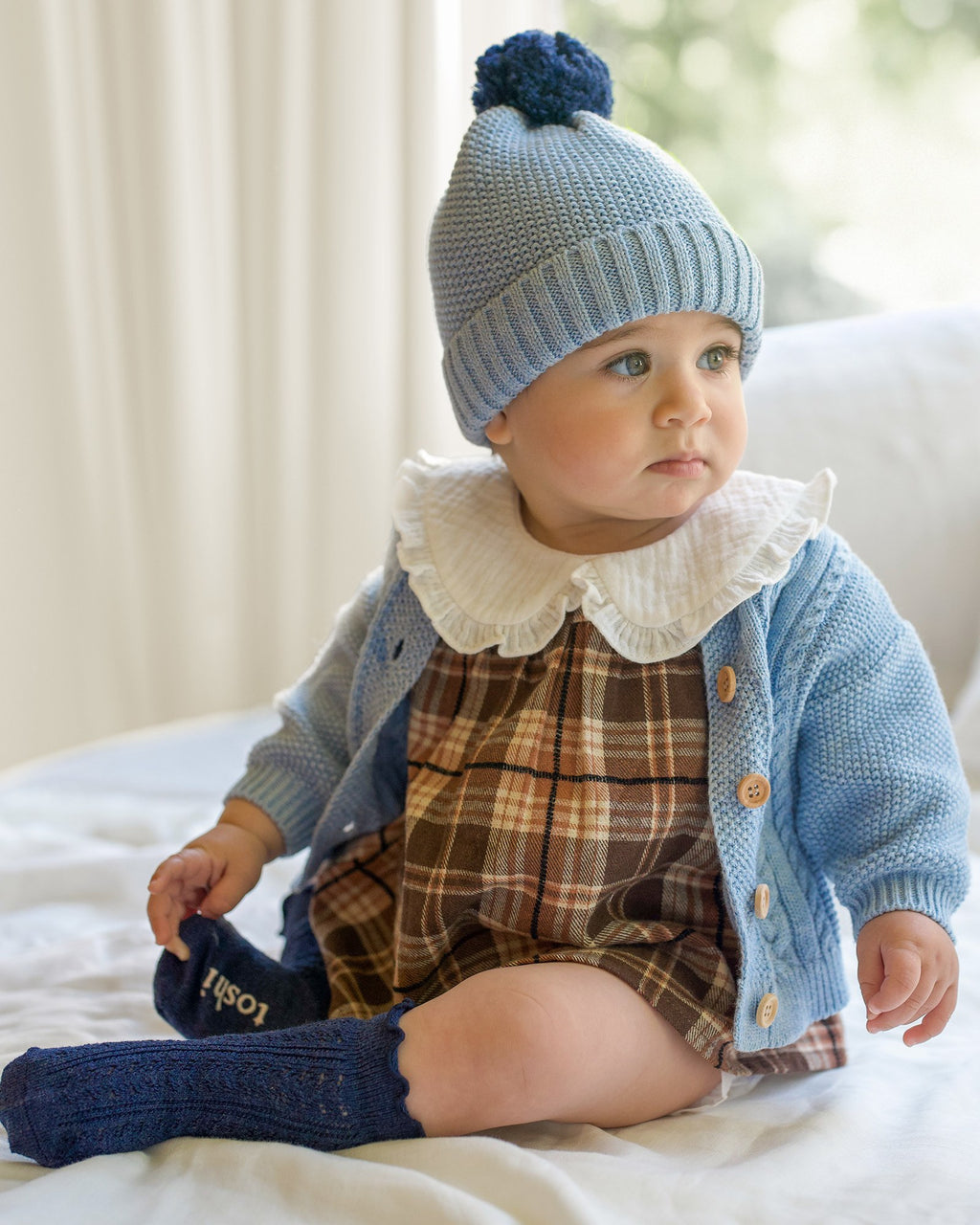 Organic Cardigan Yummy Bluebell