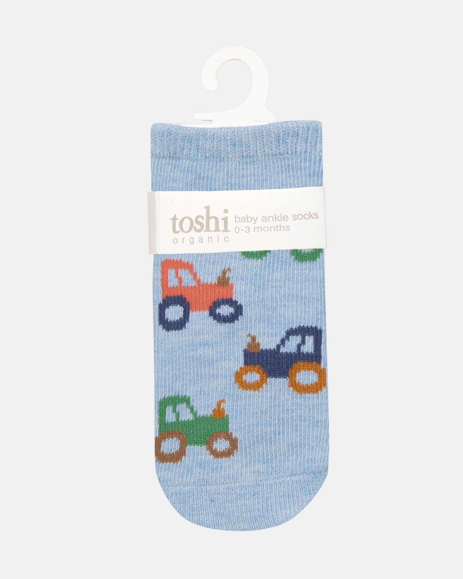 Organic Socks Ankle Jacquard Tiny Tractors